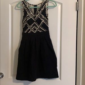 Black and White Fit and flair dress